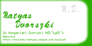 matyas dvorszki business card